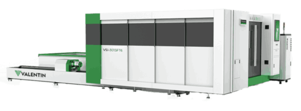 Máquinas de corte a laser para chapas e tubos em célula industrial fechada, ideal para produção contínua e segurança operacional.